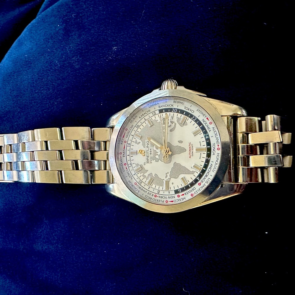 Breitling Galactic Unitime world time automatic white dial